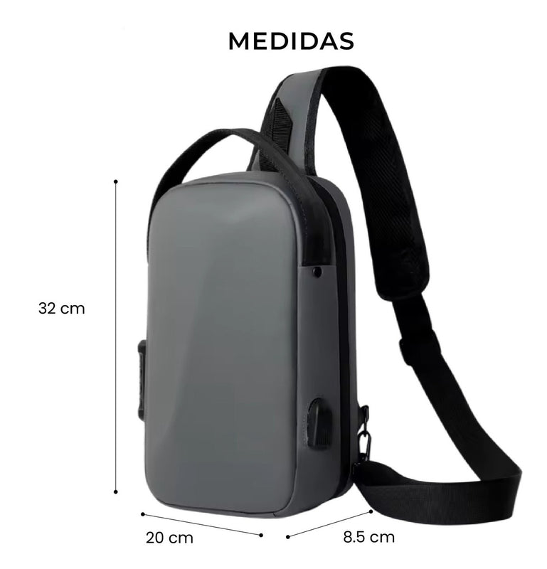 Bolso Antirrobo Impermeable Con Puerto Usb Candado Seguridad