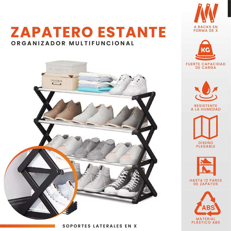 Organizador De Zapatos Para Hogar Armable Practico 4 Niveles
