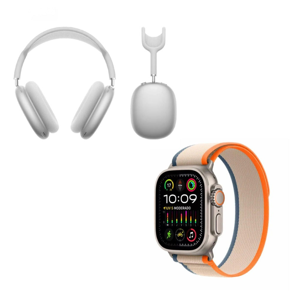 Combo Audifonos Airpods Max 1.1 White Y Smart Watch Ultra 3 Pulsos Replic