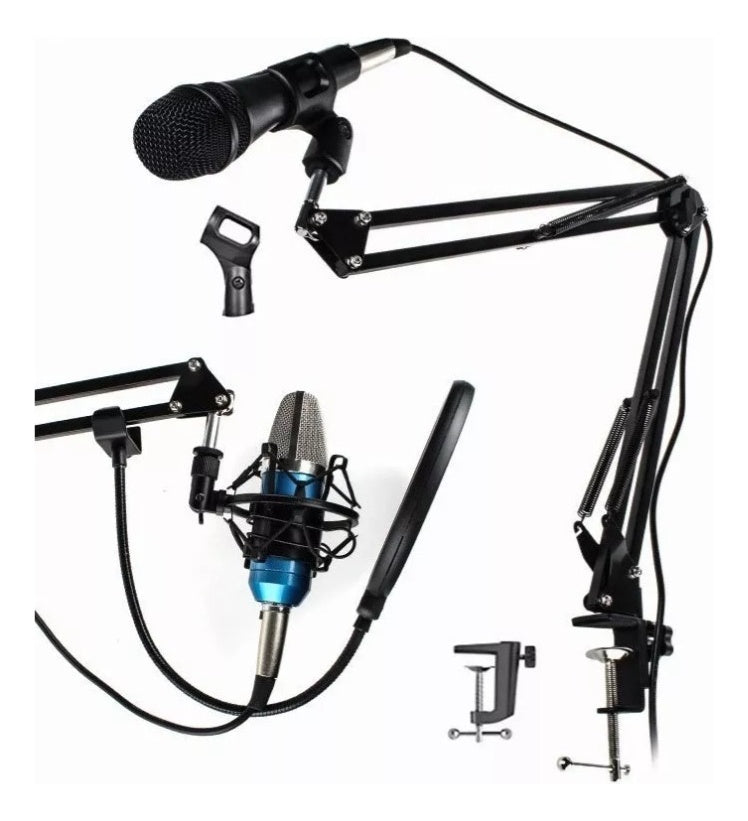 Pie De Microfono Fijo En Voladizo Ajustable Base Metalica