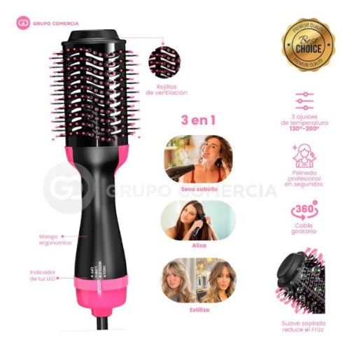 Cepillo Secador Estilizador 3 En 1 One Step Hair Dryer