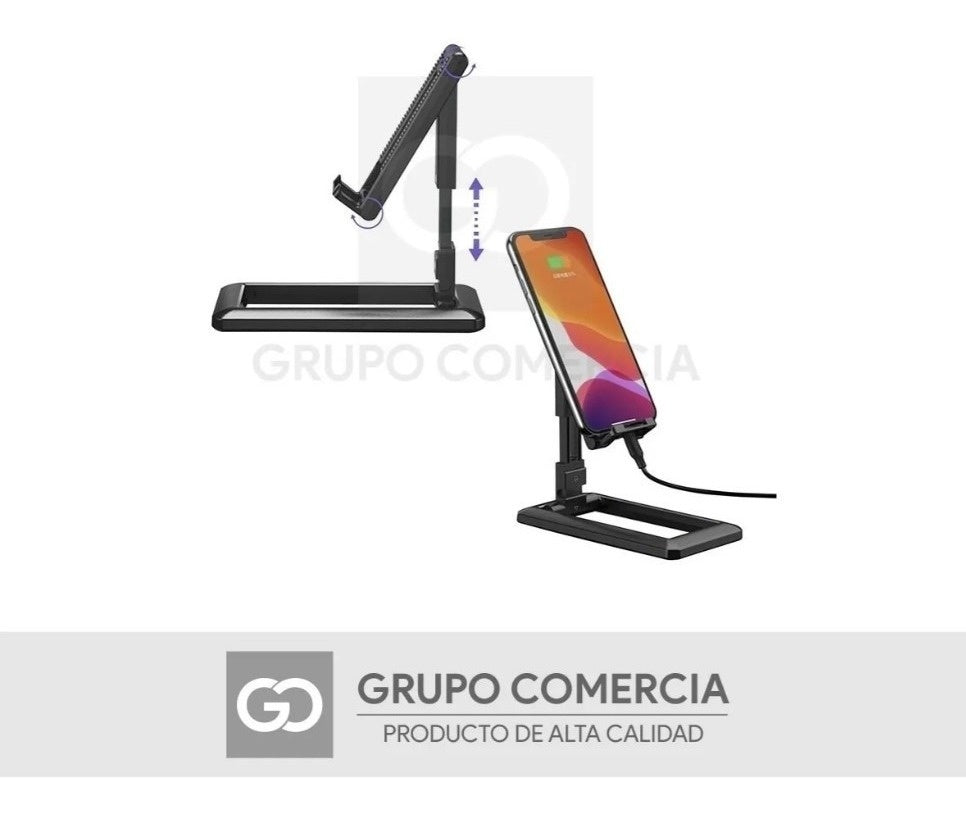 Base Portatil Tablet Ergonomica Reclinable 5 Niveles + Soporte Carga Celular