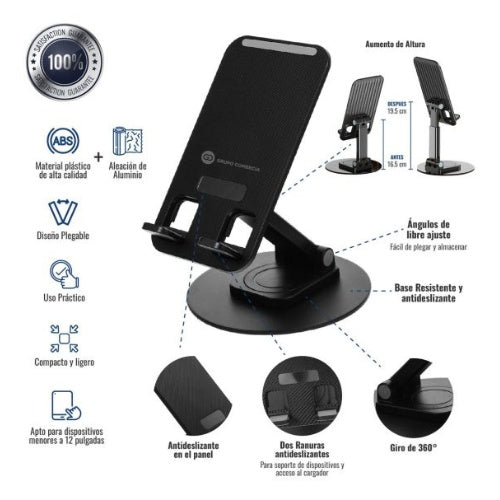 Base Para Celular Fina Con Rotacion Inclinacion Escritorio