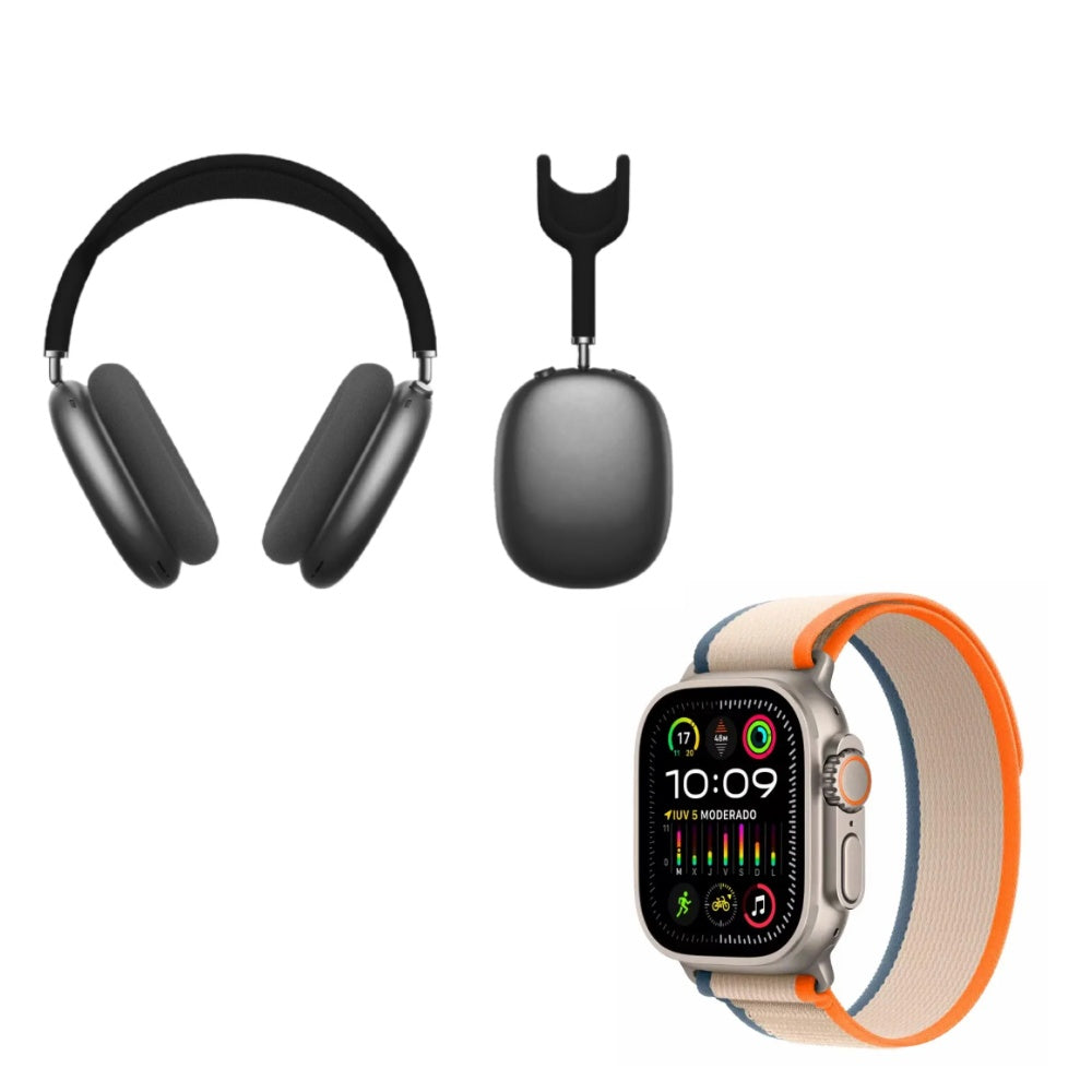 Combo Audifonos Airpods Max Replic 1.1 Black Y Smart Watch Ultra 3 Pulsos Replic