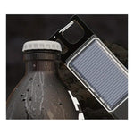 Mini Llavero Linterna Led Con Panel Solar Multifuncion 4 Led Linterna Negro Luz Blanco