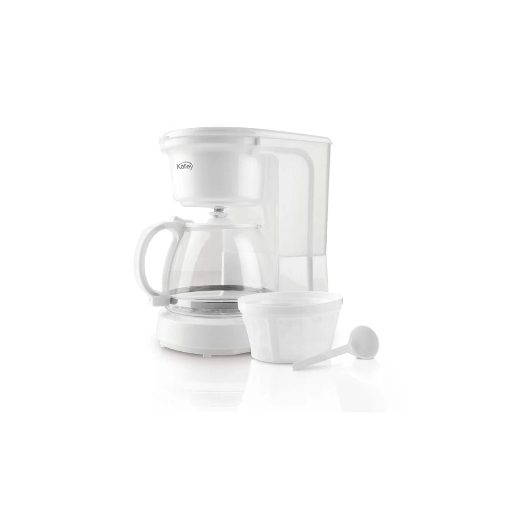 Cafetera Electrica Kalley Blanca 8 Tazas Con Filtro Permanente