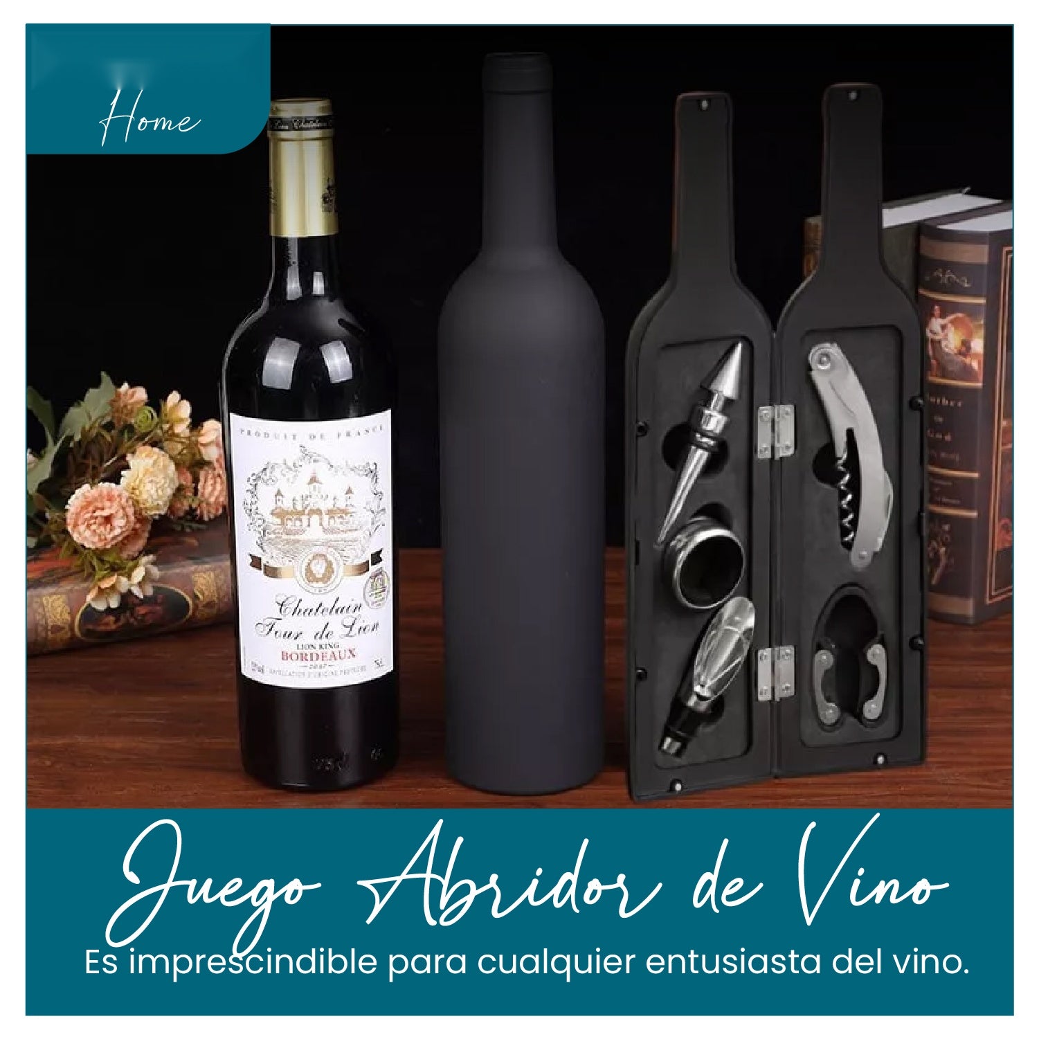 Combo Set Utensilios Asado X29 Piezas Estuche+ Kit Sacacorchos Tipo Botella X5