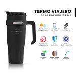 Termo Acero Inoxidable 900Ml Premium Sitarayuri Doble Boquilla Frio/Calor Coffee Negro