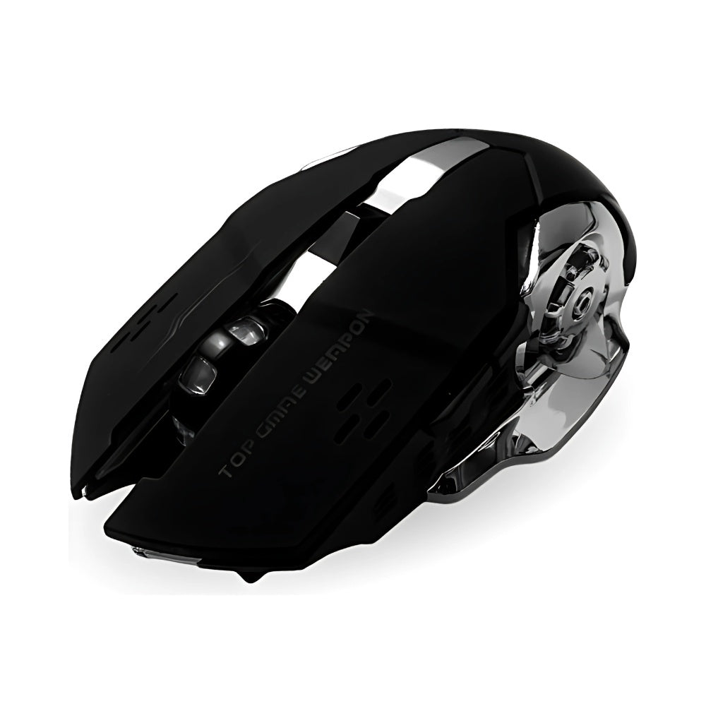 Mouse Gamer Inalambrico 6 Botones Black Edition Receptor Usb Con Luces Rgb