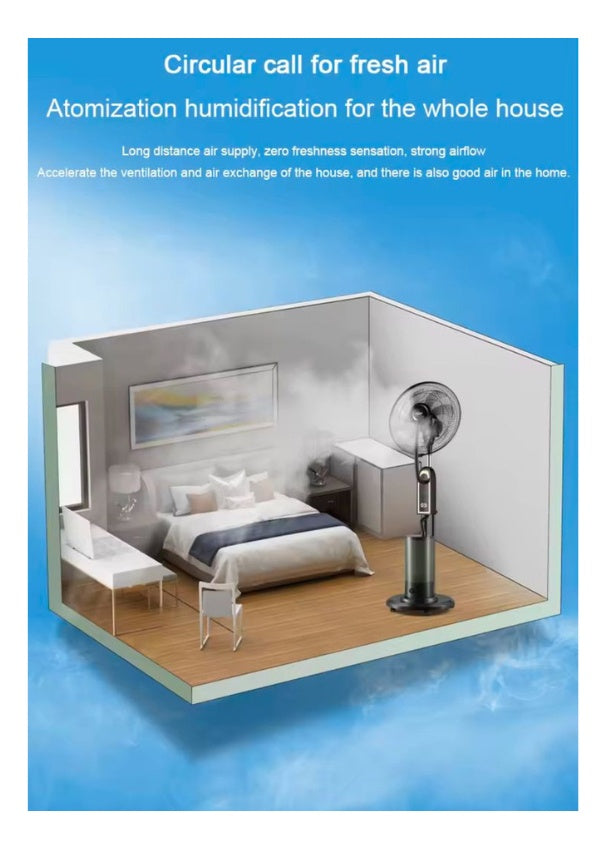 Ventilador Enfriador De Aire Aspersor De Agua 16 Pulgadas Control Remoto 3 Velocidades Innovo