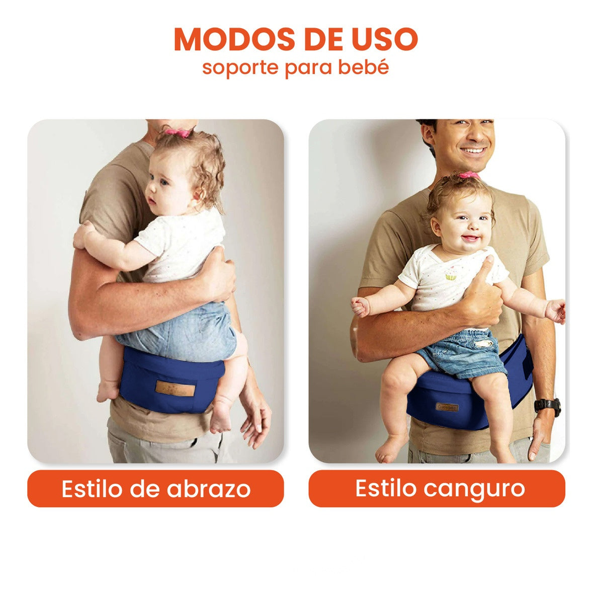 Cargador Ergonomico Azul Oscuro Canguro Cintura Para Bebes Innovo