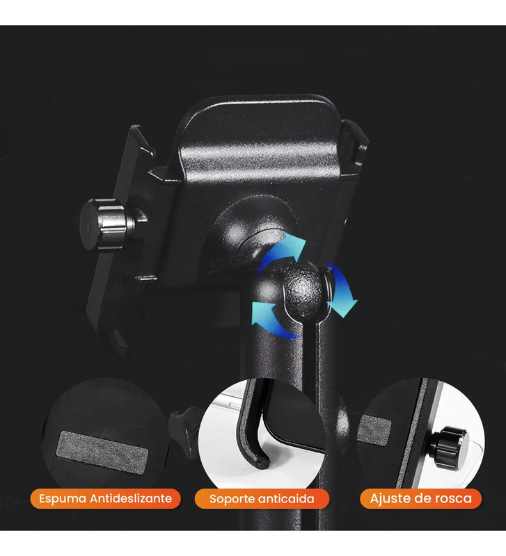 Soporte Celular Para Moto Espejo Metalico De Alta Calidad Ajustable
