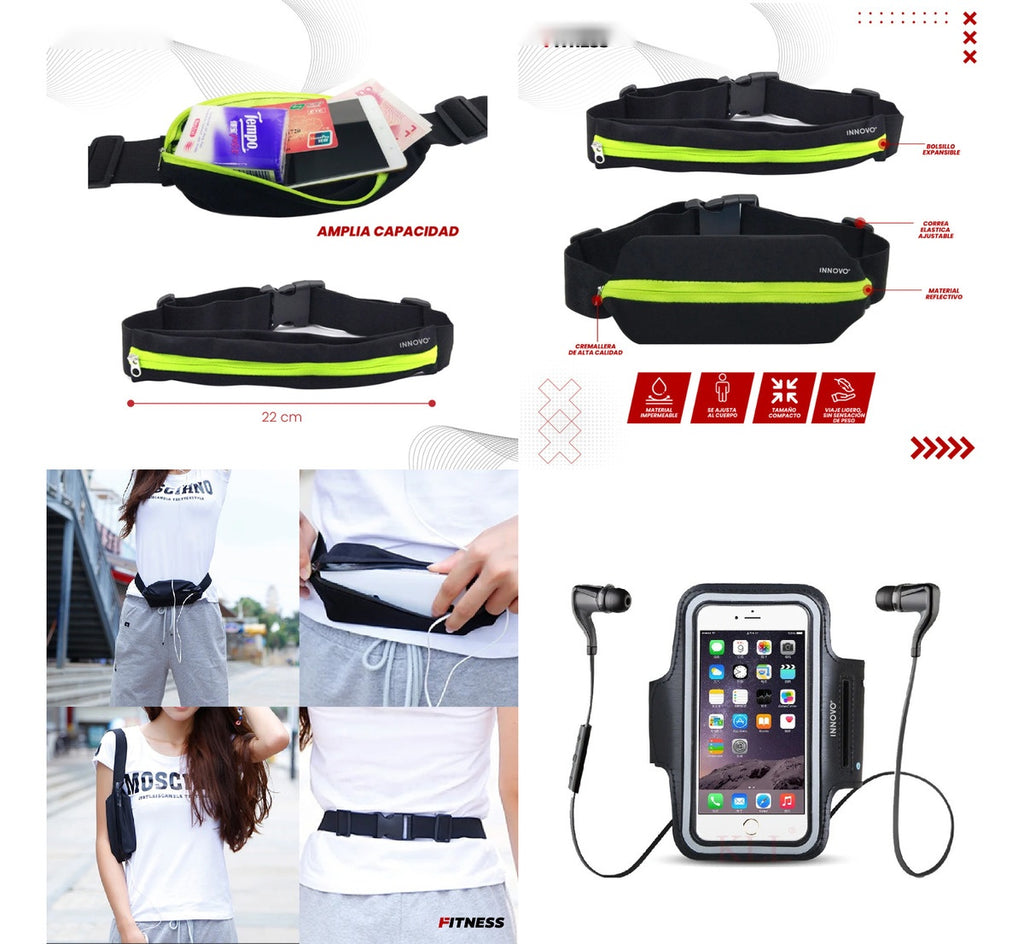 Bolso Deportivo Runing Trotar + Estuche De Brazalete Gym