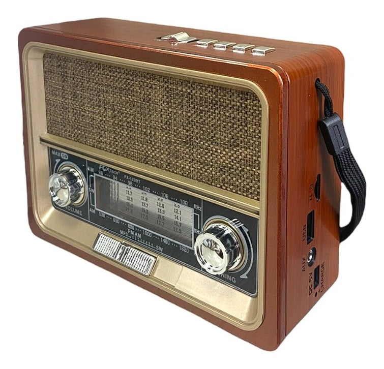 Radio Parlante Bluetooth Am/Fm/Usb/Mp3 Retro Vintage