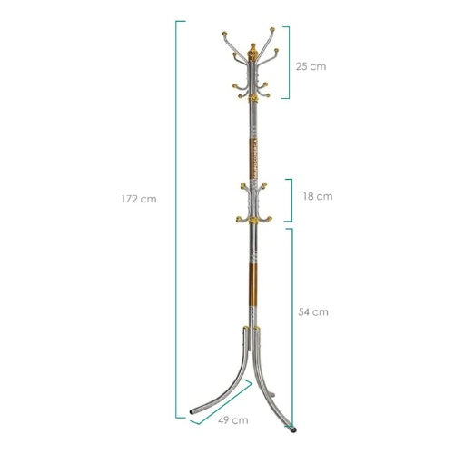 Perchero Acero Inoxidable Elegante De Pie Resistente Home Premium