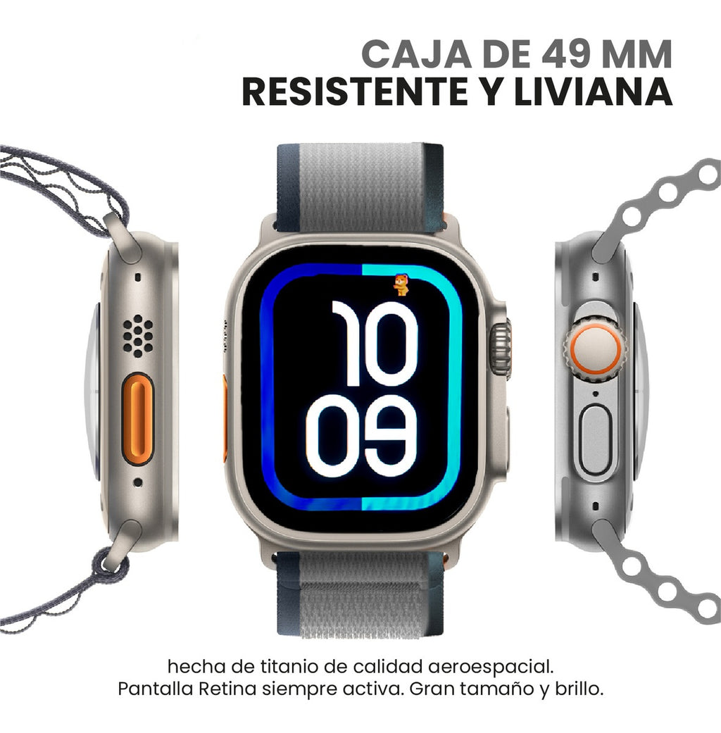 Smartwatch Hk 10 Ultra Amoled Chat Gpt Alta Gama Compatible Con Android Ios Gris Edition