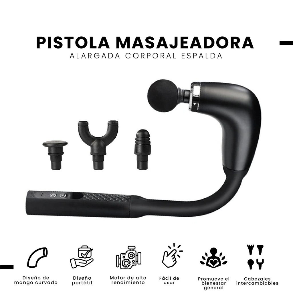 Masajeador De Espalda Recargable Con Percusion Alivio Profundo Sin Ayuda