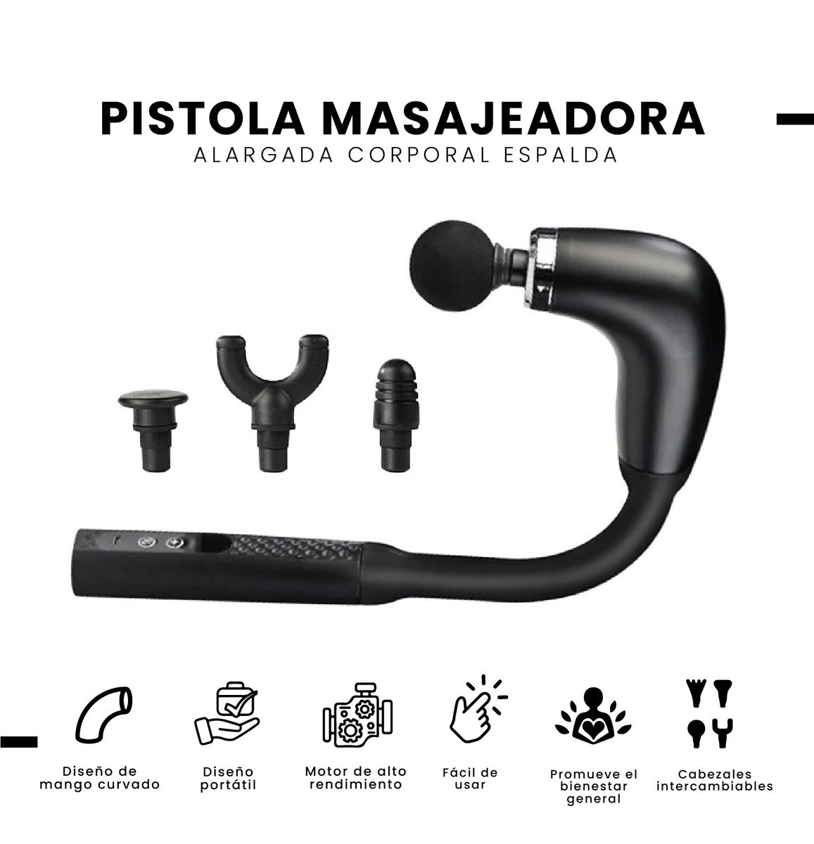 Masajeador De Espalda Recargable Con Percusion Alivio Profundo Sin Ayuda