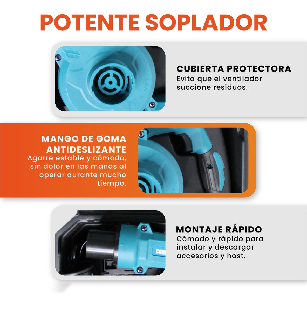 Sopladora Profesional Inalambrica Con Accesorios Doble Bateria Estuche 500W