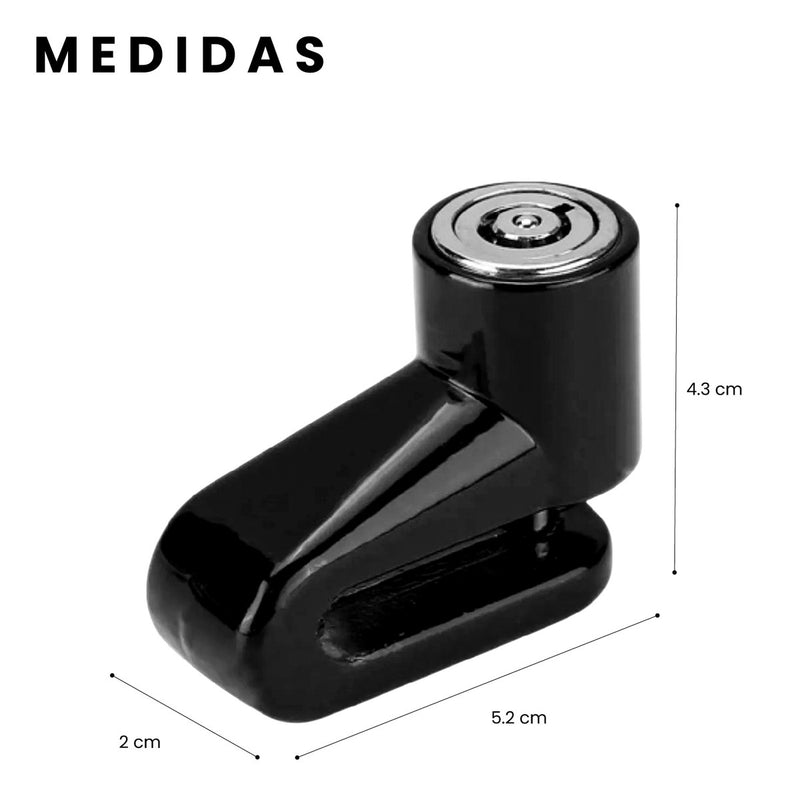 Candado De Disco Antirrobo Para Moto Scooter Bicicleta 2 Llaves