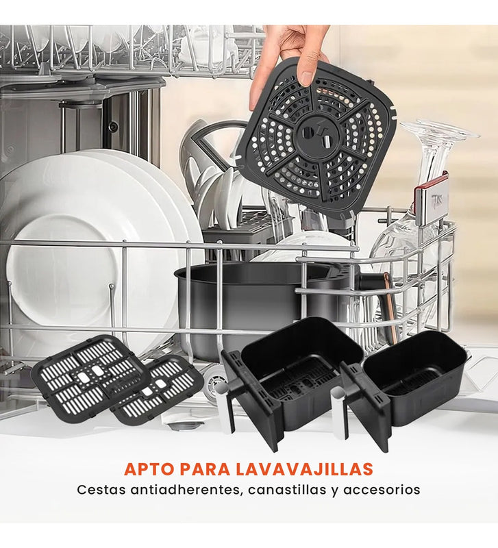Air Fryer Freidora De Aire 9 Litros Doble Bandeja Digital Premium Nobelsound Inn Nb-2100