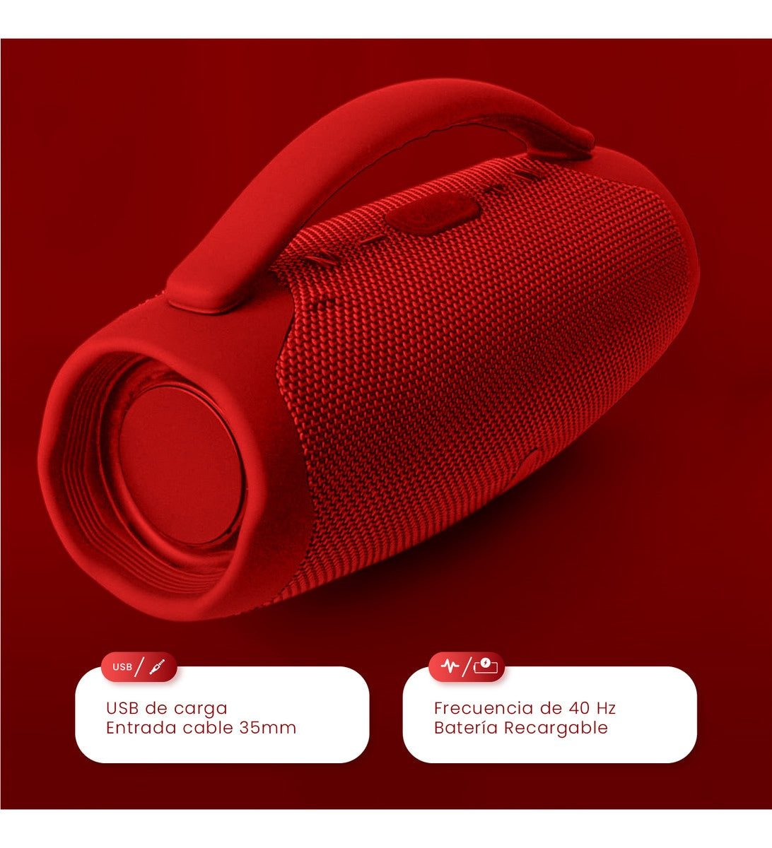 Mini Bocina Parlante Portatil Box Bluetooth Recargable Rgb Rojo Innovo Tech