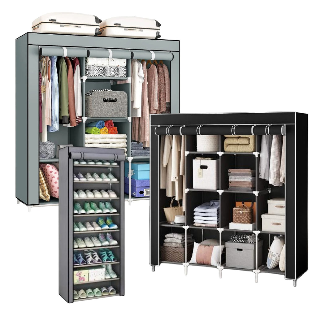 Closet Organizador Hogar X2 Armarios Ropa + Zapatero 9 Niveles Innovo Home