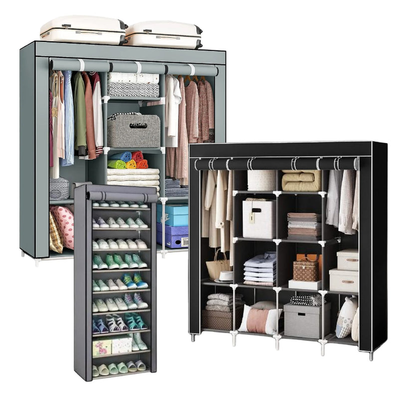 Closet Organizador Hogar X2 Armarios Ropa + Zapatero 9 Niveles