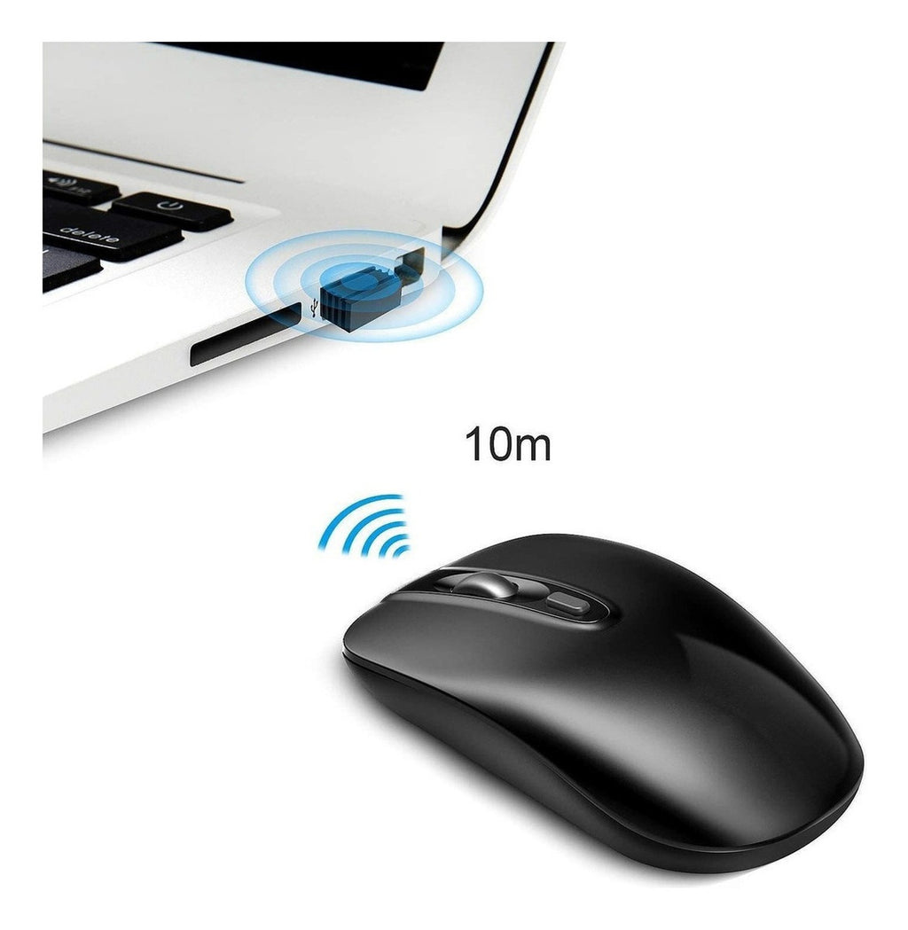 Mouse Inalambrico 2 En 1 Bluetooth 4.0/2.4G Recargable Negro
