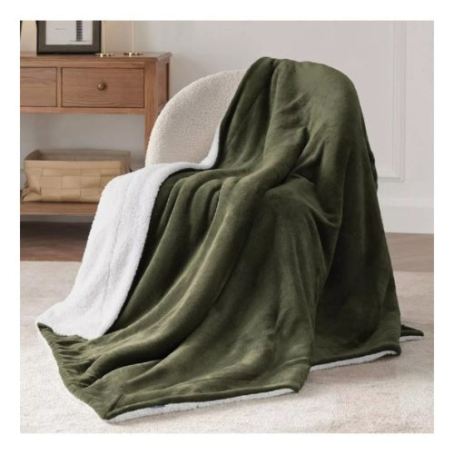 Cobija Termica Ovejera 180 X 240 Cm Suave Terciopelo Verde