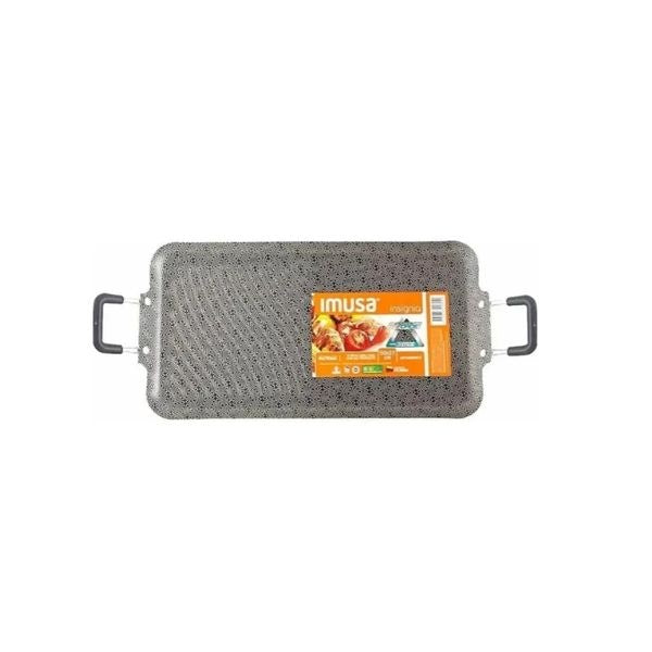 Plancha Asadora Rectangular Imusa Antiadherente Parrilla 47X25Cm
