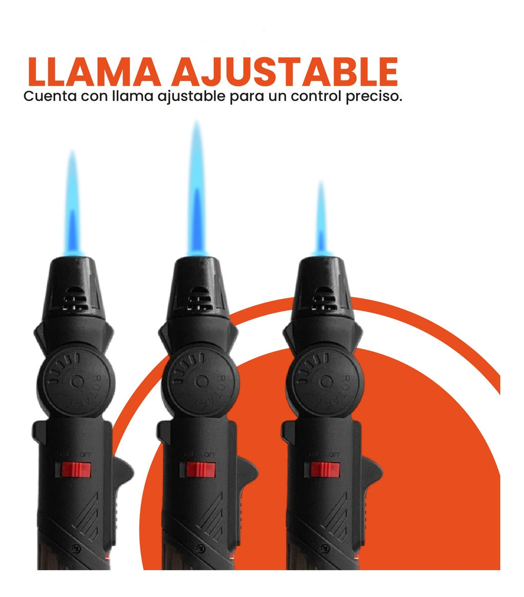 Mini Soplete Encendedor Flameador Recargable Ajustable Portable Alta Duracion Flop