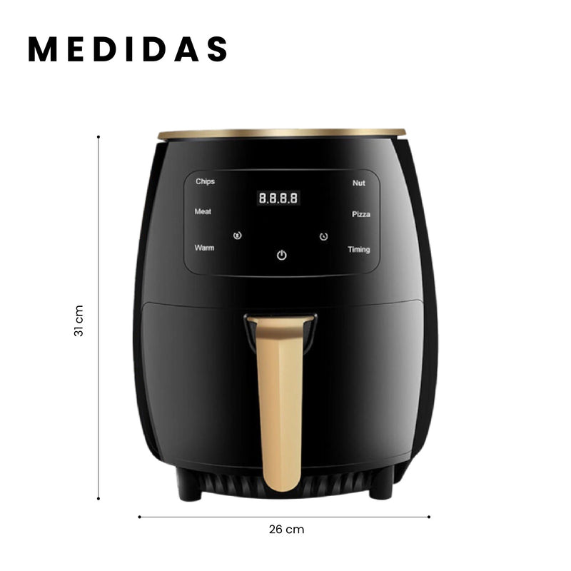 Freidora De Aire 6L Airfryer Con Moldes Y Set De Cuchillos