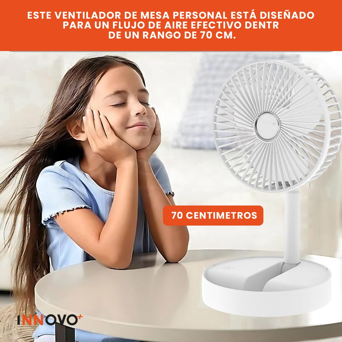 Mini Ventilador De Escritorio Mesa Recargable Con Base De Celular Ajustable 3 Velocidades