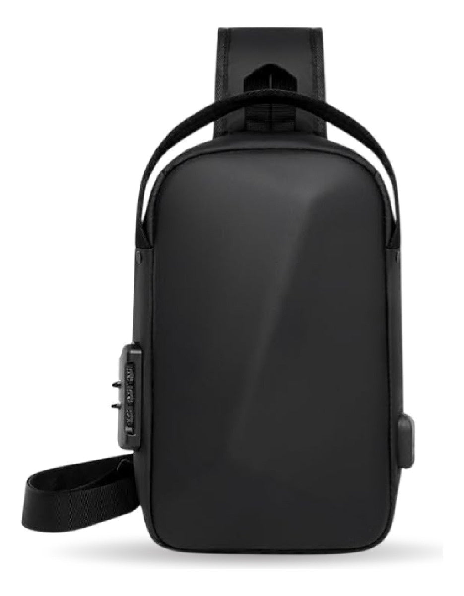 Morral Bolso Antirrobo Impermeable Con Puerto Usb Y Candado De Seguridad Negro