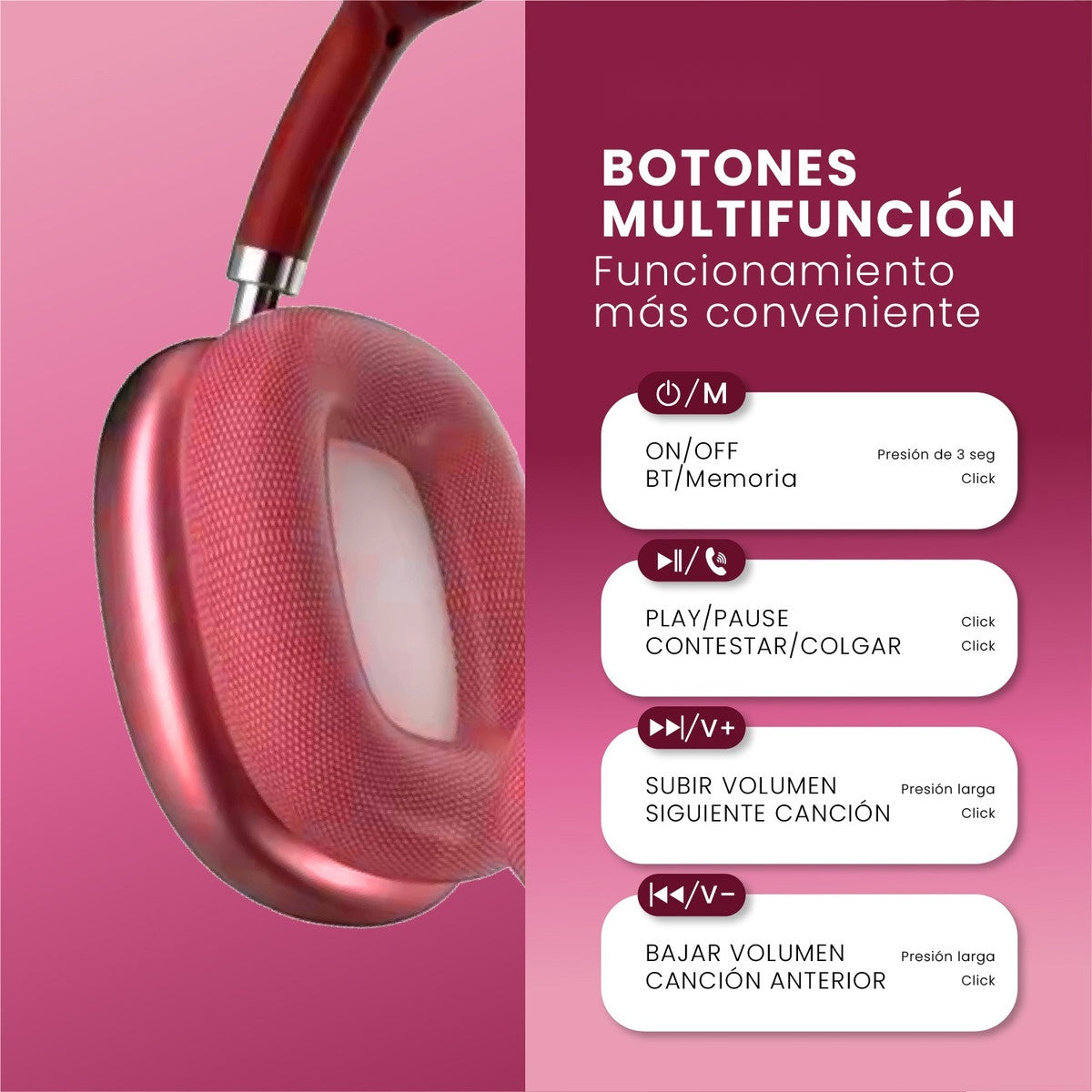 Smart Watch Suit Gift K12 Rosa Con Audifonos 7 Pulsos Plus