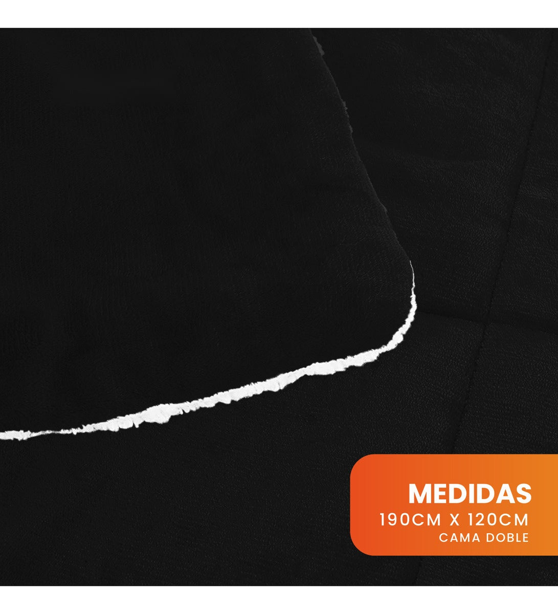 Cubrelecho Termico Doble Funda Blue Almohadas Cama Doble Inn Home Azul Con Blanco