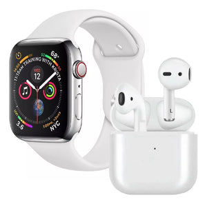 Smartwatch Gr88 Doble Pulso Blanco Imantado Series 8 Sport Con Audifonos Recargables