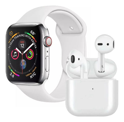 Smartwatch Gr88 Doble Pulso Blanco Imantado Series 8 Sport Con Audifonos Recargables