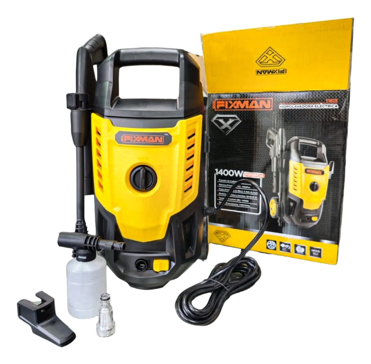Hidrolavadora De Alta Potencia Fixman 1400W 1650 Psi Alta Presion