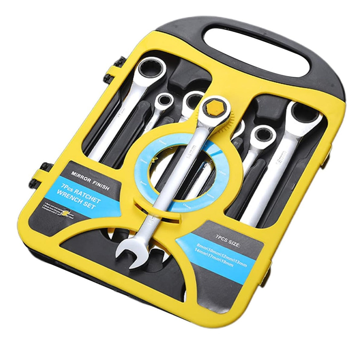 Juego De Llaves Mixtas Rachet Estuche 7 Piezas Chrome Vanadium