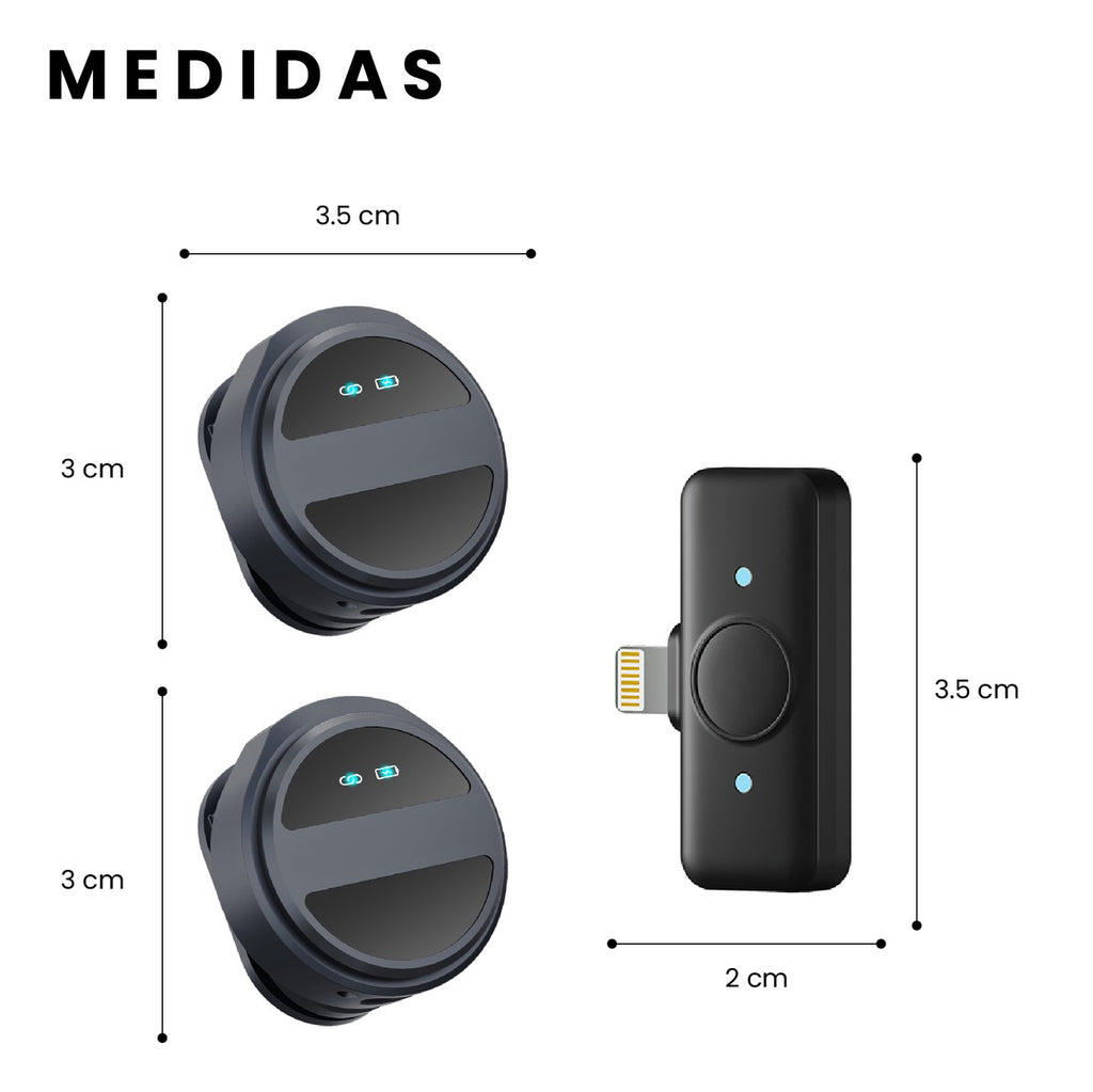 Microfono Inalambrico Solapa Magnetico Solapa Doble Canal Profesional 40Hrs