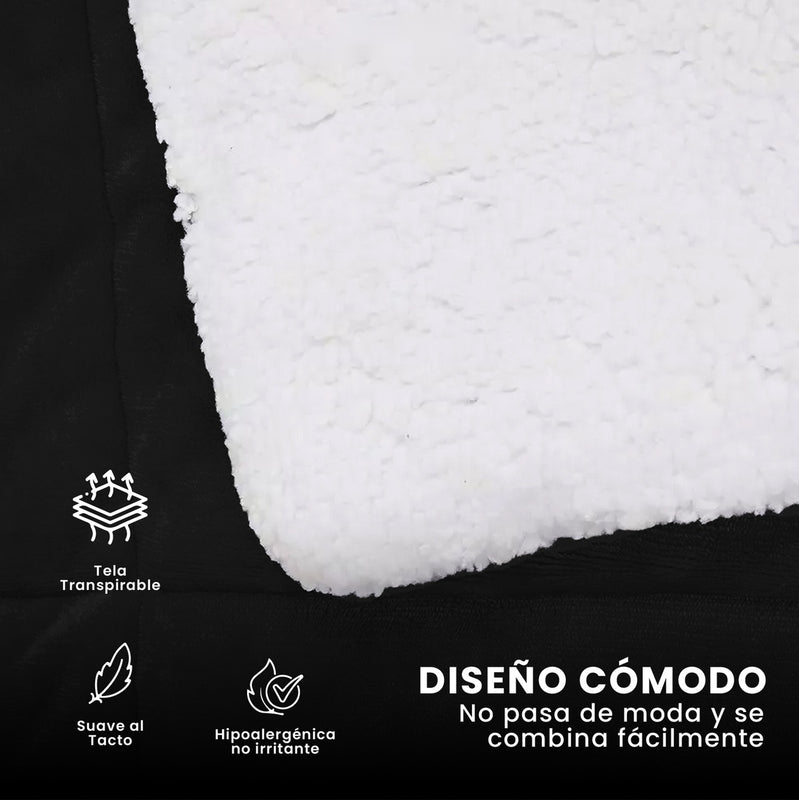 Edredon Cama Sencilla Reversible Ovejero Suave Negro Doble Fas