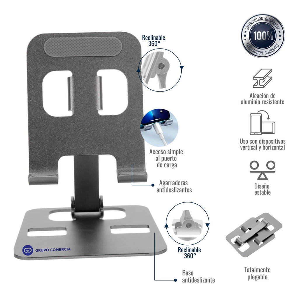 Holder Soporte De Celular Plegable Aluminio Premium Practico