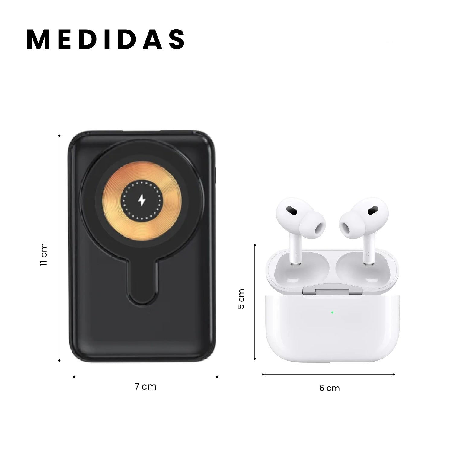 Powerbank Para Iphone Mag Safe 22.5W Carga Rapida + Audifonos Air Pod Segunda
