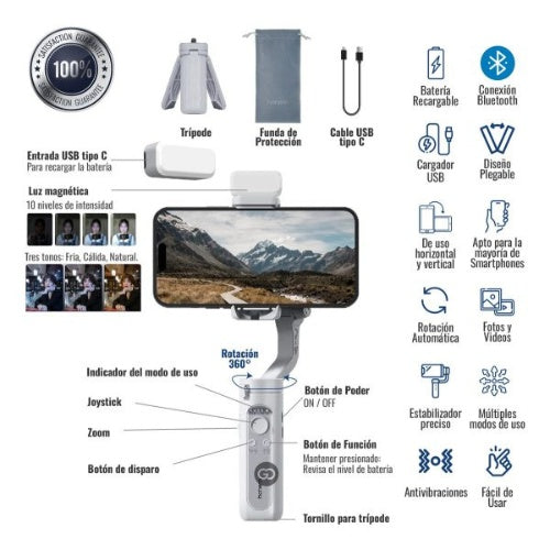 Estabilizador De Celular Gymbal Xe Tripode Con Seguimiento