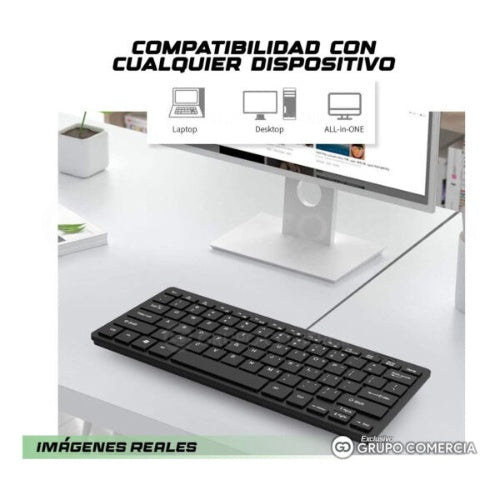 Teclado De Cable Usb Slim Portable Mac Pc Mini Universal