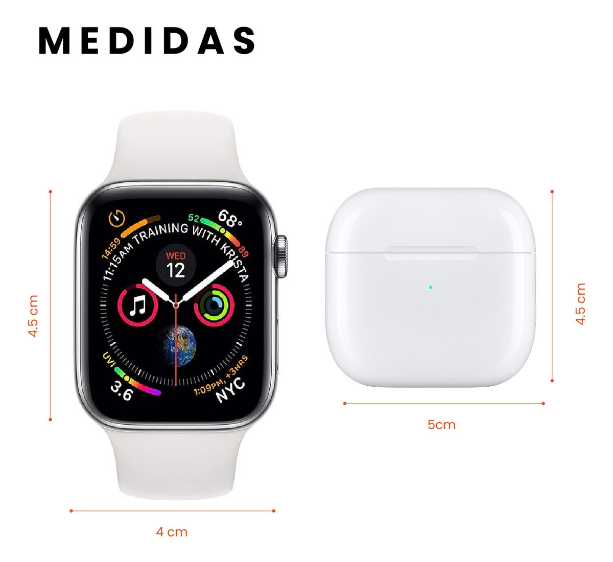 Smartwatch Gr88 Doble Pulso Blanco Imantado Series 8 Sport Con Audifonos Recargables Innovo Tech