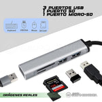 Multipuerto Hub 5 En 1 Usb / Tipo C 3.0 Metalico Epik Sd