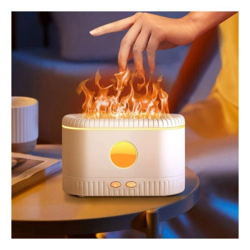 Humidificador Difusor Aromas Chimenea Flama Esencia Aromaterapia